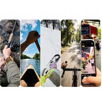 ULANZI ZJ09 magnetinis kaklo laikiklis veiksmo kameroms - 360° sukamasis, laisvų rankų POV, lankstus silikoninis dirželis, tinka GoPro/DJI/Insta360