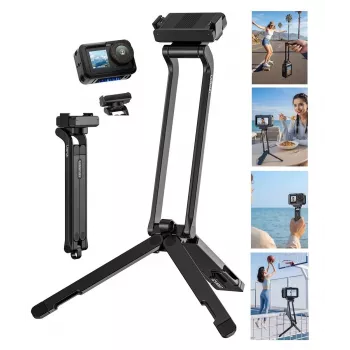 ULANZI MA70 magnetinis mini trikojis su rankena, skirtas DJI Osmo Action 3/4/5 Pro, GoPro, Insta360 ir išmaniesiems telefonams - juodas