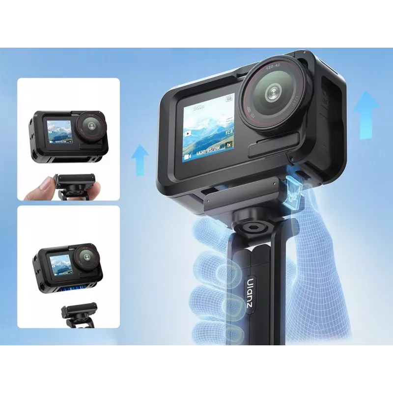 ULANZI MA70 magnetinis mini trikojis su rankena, skirtas DJI Osmo Action 3/4/5 Pro, GoPro, Insta360 ir išmaniesiems telefonams - juodas