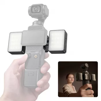 ULANZI LM06 dviguba magnetinė LED papildoma šviesa, skirta DJI Osmo Pocket 3/4, 2500K-9000K, CRI≥95, 800mAh