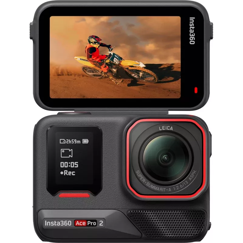 Insta360 Ace Pro 2 dvigubos baterijos veiksmo kamera - 8K vaizdo įrašas, Leica objektyvas, FlowState stabilizacija