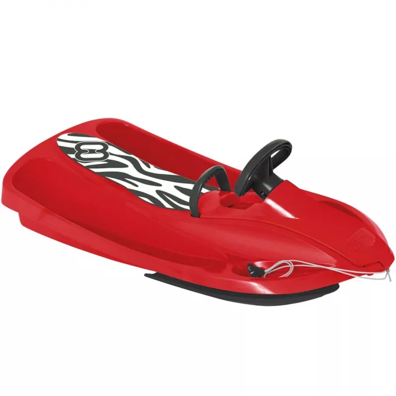 Hamax Sno Zebra Red/Black Nartosans sniego rogučių lenktynininkas su vairo ir rankiniu stabdžiu