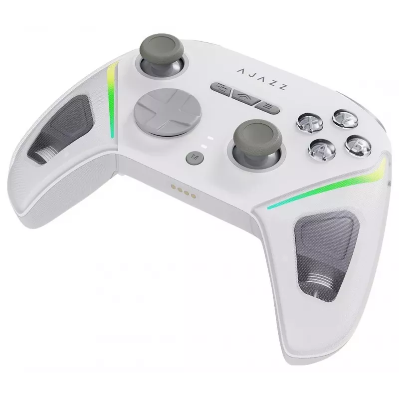 AJAZZ GP100-W tri-režimo belaidis RGB žaidimų pultas, skirtas Switch, PC, iOS ir Android – baltas