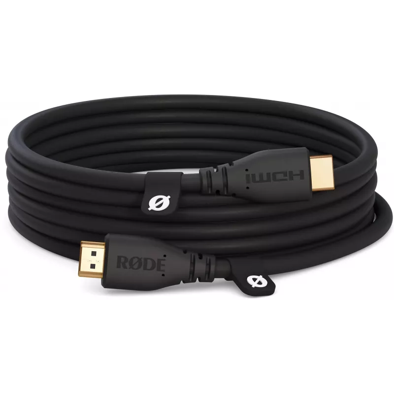 RODE HDMICABLE3M 3 m didelės spartos HDMI laidas su Ethernet, 4K 60Hz, HDR, 18Gbps, auksu padengti jungtys