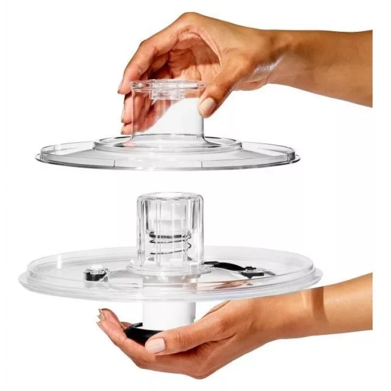 OXO Good Grips Glass Salad Spinner 2-in-1 su serviravimo dubeniu, 5,5 Qt, skaidrus/baltas