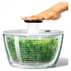 OXO Good Grips Glass Salad Spinner 2-in-1 su serviravimo dubeniu, 5,5 Qt, skaidrus/baltas