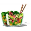 OXO Good Grips Glass Salad Spinner 2-in-1 su serviravimo dubeniu, 5,5 Qt, skaidrus/baltas