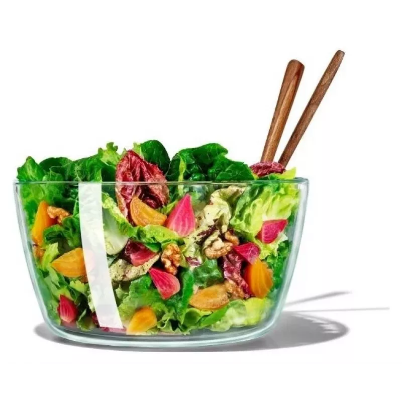 OXO Good Grips Glass Salad Spinner 2-in-1 su serviravimo dubeniu, 5,5 Qt, skaidrus/baltas