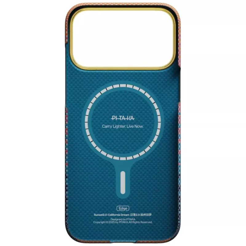 PITAKA Edge Case California Dream 05, skirta iPhone 17 Pro Max - Sunset (Aramidinis pluoštas, MagSafe)