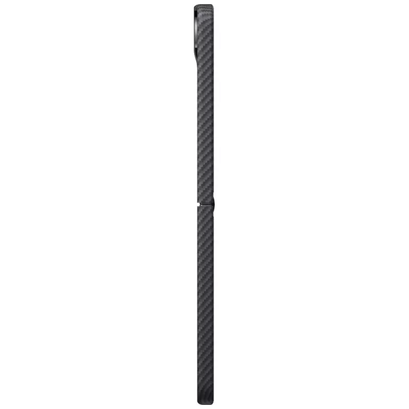 PITAKA Edge Case Samsung Galaxy Z Flip5 - juodos/pilkos spalvos aramidinio pluošto plonas uždedamas dėklas su MagSafe suderinamumu