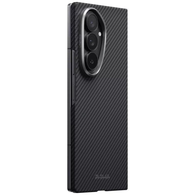 PITAKA Edge dėklas Samsung Galaxy Z Fold 8 Ultra – aramidinio pluošto apsauginis dangtelis, juodas/pilkas (Overture Black)
