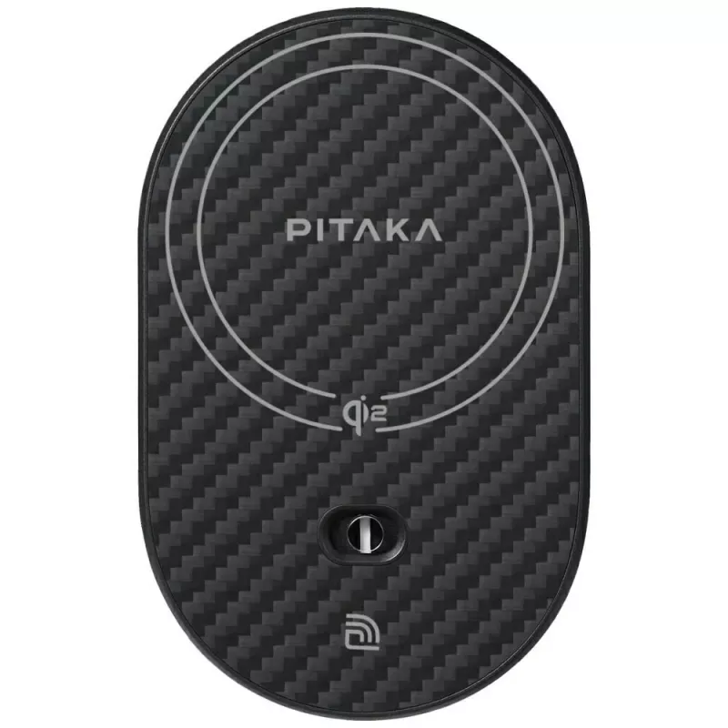 PITAKA MagEZ Pro 2 Qi2 15W NFC belaidis MagSafe laikiklis automobiliui su aušinimu, juodai pilkas