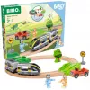 RAVENSBURGER World - Bluey traukinukų rinkinys | Medinis žaislinis traukinys su Bluey ir Bingo figūrėlėmis | 3 dalys | FSC sertifikatas | Suderinamas su BRIO World