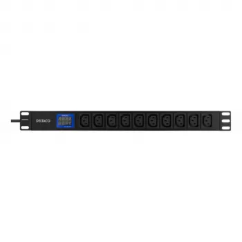 DELTACO Bluewalker PDU Powerwalker LC-16A 10xIEC C13 1U stovo pagrindinis PDU, 16A, 2m laidas