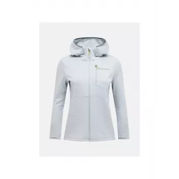 PEAK PERFORMANCE Women's Trail Polartec Power Grid užtrauktuku gobtuvu megztinis - Dusty Grey - XL