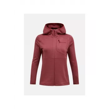 PEAK PERFORMANCE W Trail Polartec Power Grid Zip Hood moteriška vilna - raudona L