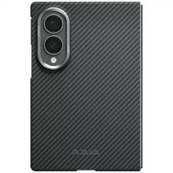 PITAKA Edge dėklas, skirtas Samsung Galaxy Z Fold8 – juodai/pilka aramidinio pluošto, suderinamas su MagSafe