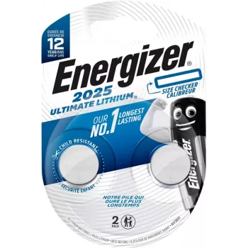 Energizer CR2025 ličio monetos elemento baterijos, 3 V, 2 vnt.