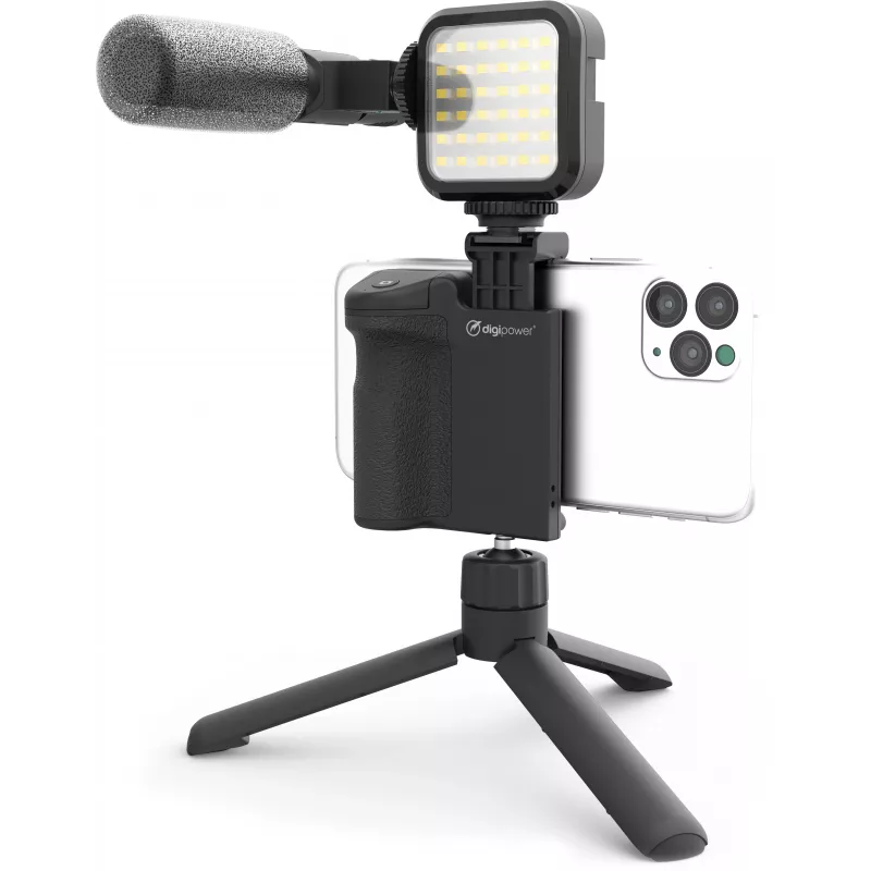DigiPower DPS-VLG4 Vlogų rinkinys su LED šviesa ir mikrofonu