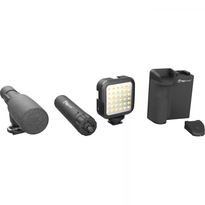DigiPower DPS-VLG4 Vlogų rinkinys su LED šviesa ir mikrofonu