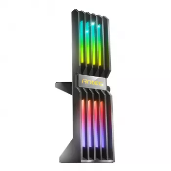 Antec ARGB GPU laikiklis, magnetinis pagrindas, aukščio reguliavimas, adresuojamas RGB apšvietimas, aliuminio lydinys, juodas