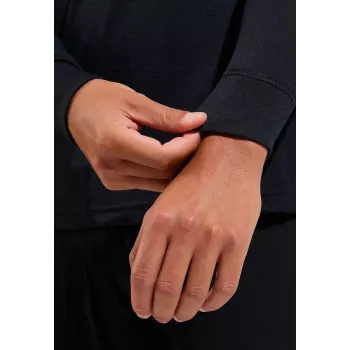 ODLO Merino 200 BL Top vėžlio kaklo pusiau užtrauktuku vyriškas termo apatinis sluoksnis - juoda - XXL