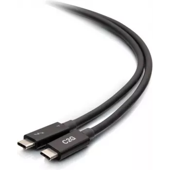 C2G 2,5 pėdų Thunderbolt 4 USB-C laidas - 40Gbps, 100W PD, 8K, juodas