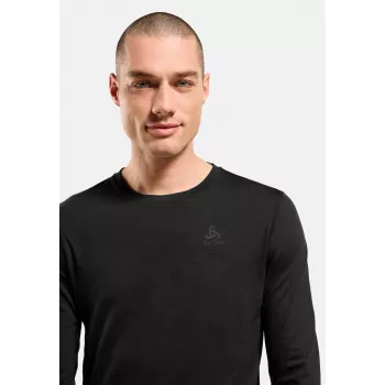 Odlo Merino 200 BL Top Crew Neck LS vyriškas apatinis sluoksnis - juodas
