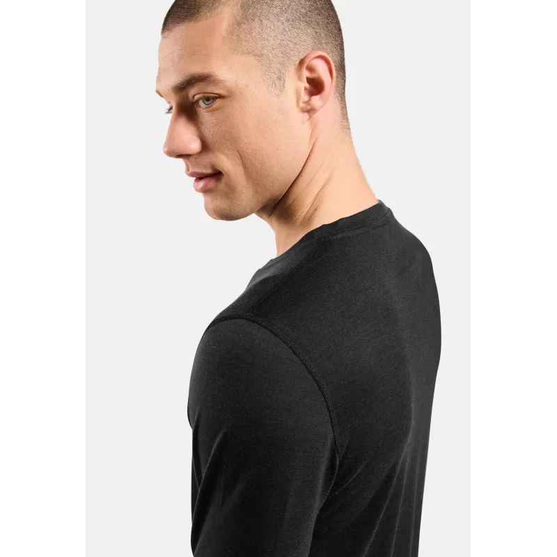 Odlo Merino 200 BL Top Crew Neck LS vyriškas apatinis sluoksnis - juodas