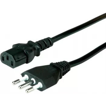 VALUE itališkas maitinimo laidas IEC C13 0,8 m juodas H05VV-F 3x0,75mm² 10A 250V