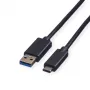 ROLINE USB 3.2 Gen 1 laidas A į C, 1 m, juodas