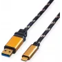ROLINE GOLD USB 3.2 Gen 1 USB-A į USB-C laidas, 1 m, juodas, paauksuotomis jungtimis