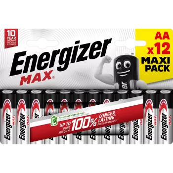 Energizer Max AA šarminės baterijos, 1,5 V, 12 vnt. paketas