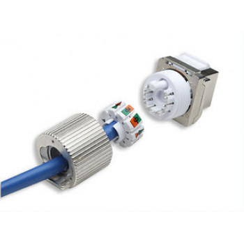 Intellinet 167222 Cat6 FTP RJ45 Keystone lizdas, be įrankių, ekranuotas, cinko lydinys