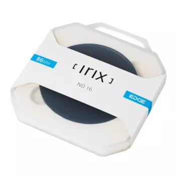 Irix Edge ND16 neutralaus tankio filtras 86mm - 4 pakopų šviesos mažinimas, daugiasluoksnis optinis stiklas, plonas aliuminio rėmas