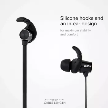 SBS TEEARBT501K belaidės Bluetooth ausinės į ausis su mikrofonu, juodos