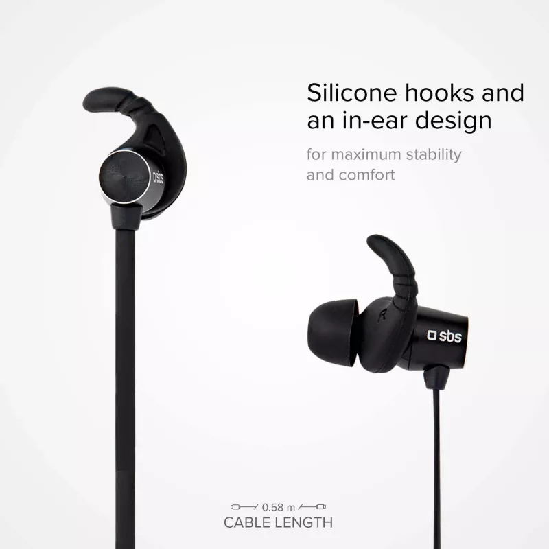 SBS TEEARBT501K belaidės Bluetooth ausinės į ausis su mikrofonu, juodos