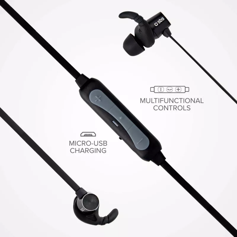 SBS TEEARBT501K belaidės Bluetooth ausinės į ausis su mikrofonu, juodos