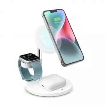 SBS TEWIRMAG3IN1 3-in-1 belaidė įkrovimo stotelė su MagSafe, skirta iPhone, Apple Watch ir AirPods