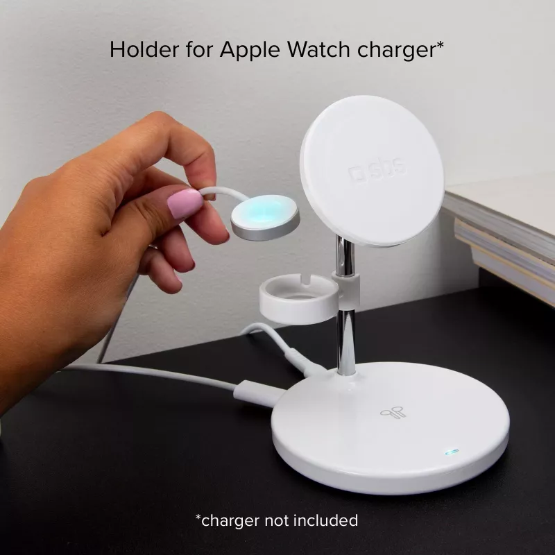 SBS TEWIRMAG3IN1 3-in-1 belaidė įkrovimo stotelė su MagSafe, skirta iPhone, Apple Watch ir AirPods