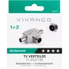 Vivanco ekranuotas 2 krypčių TV antenos skirstytuvas, koaksialinis lizdas į 2 kištukus (VVANSHILD2M1F)