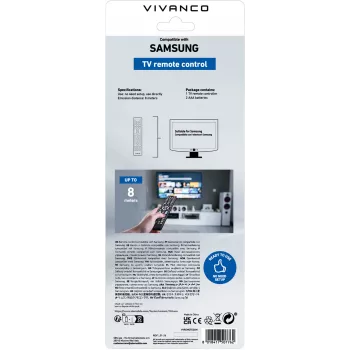 Vivanco VVREMOTESAM universali Samsung televizorių nuotolinio valdymo pultas, juodas