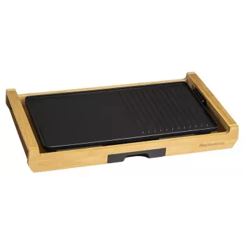 Melchioni Bamboo Grill elektrinis stalo grilis 1800 W rudas 37x27 cm su nelimpančia nuimama plokšte