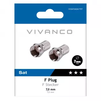 Vivanco VVSAT2ADA7TFF F tipo jungties adapteris, 2 vnt., sidabrinis