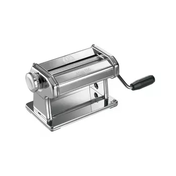 Marcato Atlas 150 Roller Premium rankinė makaronų mašina, chromuotas plienas, 150 mm volai, 10 storio nustatymų, sidabrinė