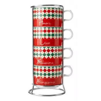 Bialetti 4 Cappuccio Tricolore puodinis pieno plakiklis, 160 ml, su rankine plakimo sistema, itališka trispalvė