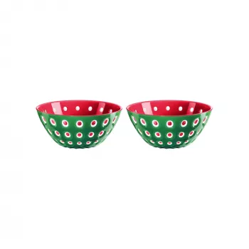 Guzzini Le Murrine 2 dubenėlių rinkinys 12 cm smaragdo žalia/balta/raudona