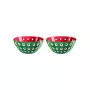 Guzzini Le Murrine 2 dubenėlių rinkinys 12 cm smaragdo žalia/balta/raudona