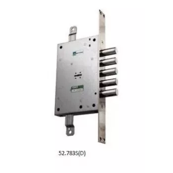 Mortice Lock Right 52.783S - 50mm Backset, 85mm Centre Distance, Brass Plated Forend