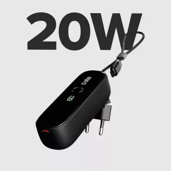 SBS TETRBB5000PD20 5000 mAh 20W Power Delivery Power Bank juodos spalvos